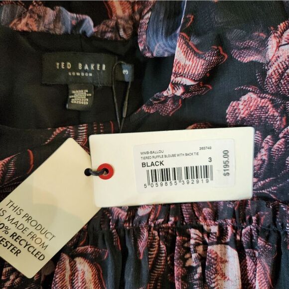 Ted Baker London Ballou Tiered Ruffle Blouse Size Medium NWT - Picture 7 of 7